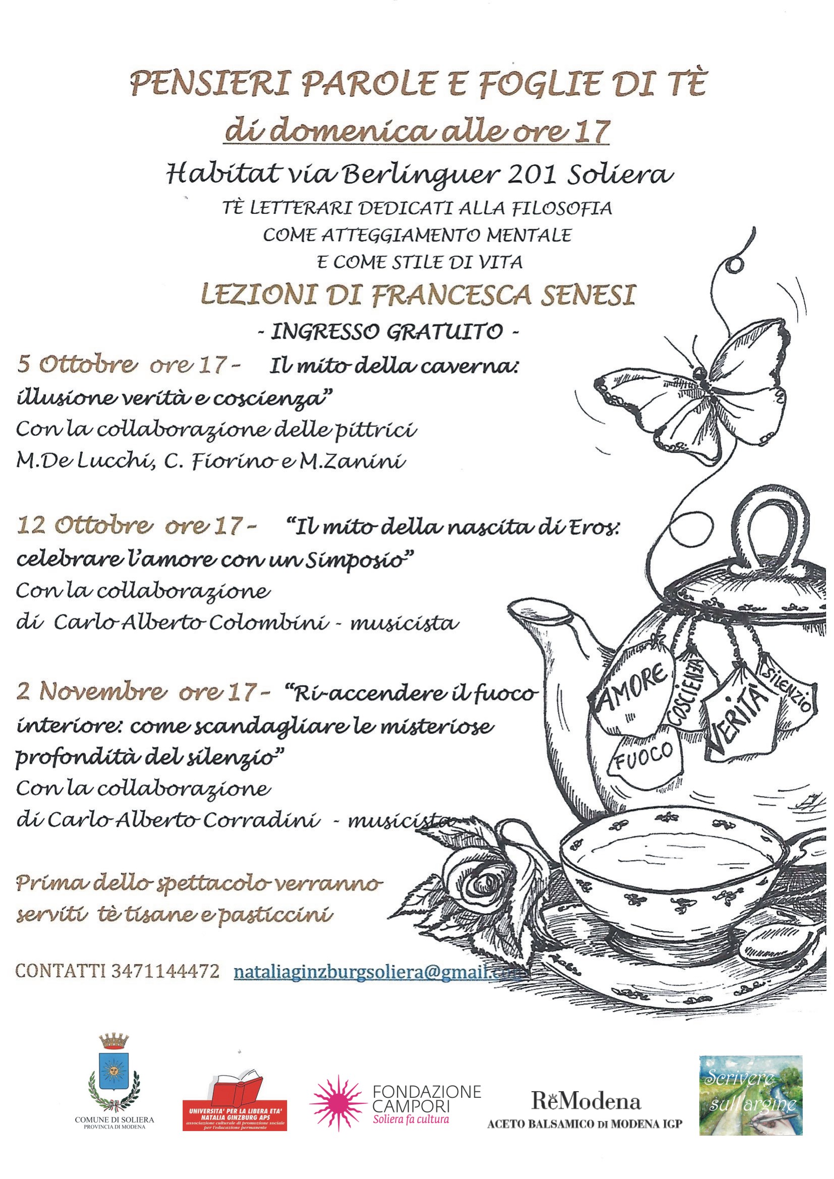 Una filosofia che Francesca Senesi, con la sua grande capacità di mettersi negli altrui panni e pensieri, ci renderà cordiale e amica.